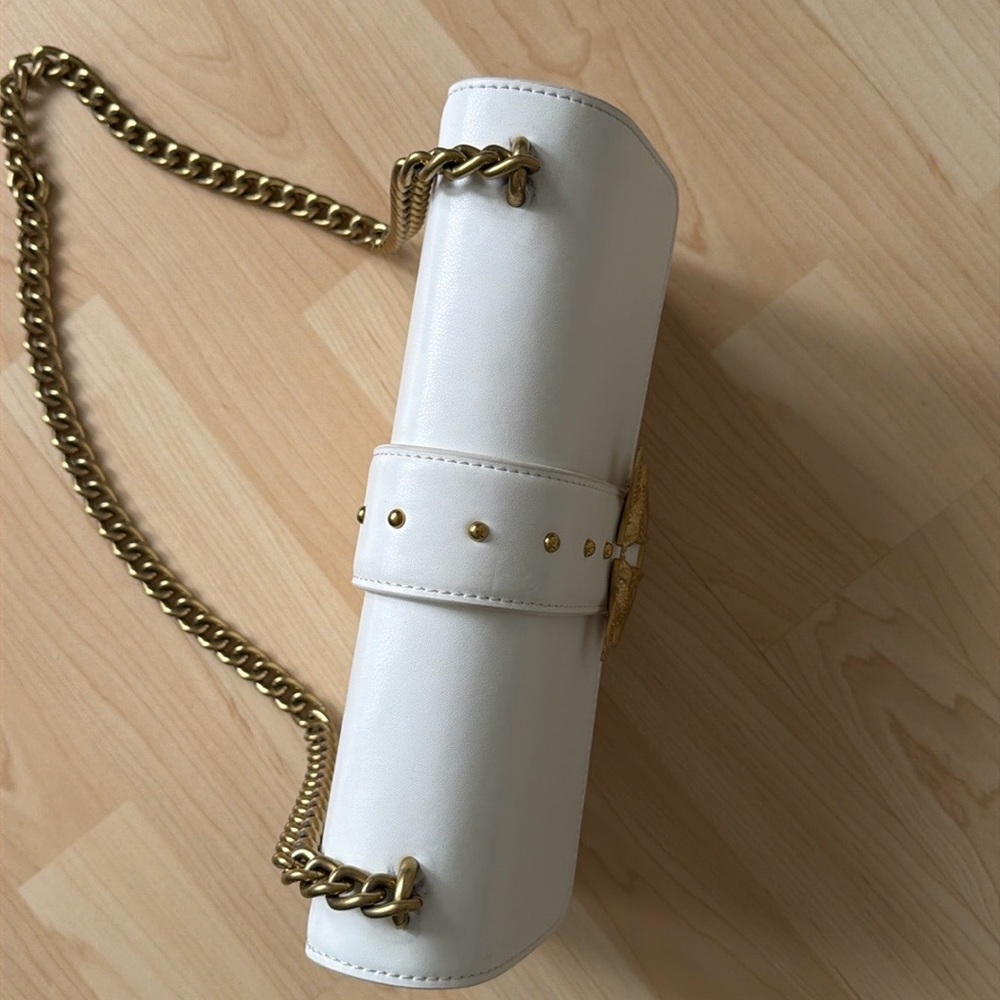 Pinko white leather crossbody shoulder bag purse - Picture 10 of 15